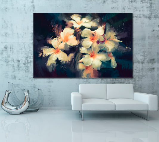 Plumeria Beautiful Flowers Floral & Botanical Split Art Artesty 1 panel 24" x 16" 