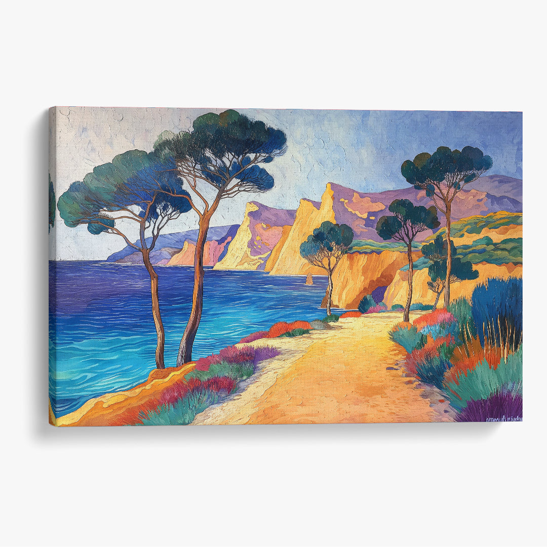 Mediterranean Coastal Path Animals Canvas Print Artesty 1 panel 24" x 16"