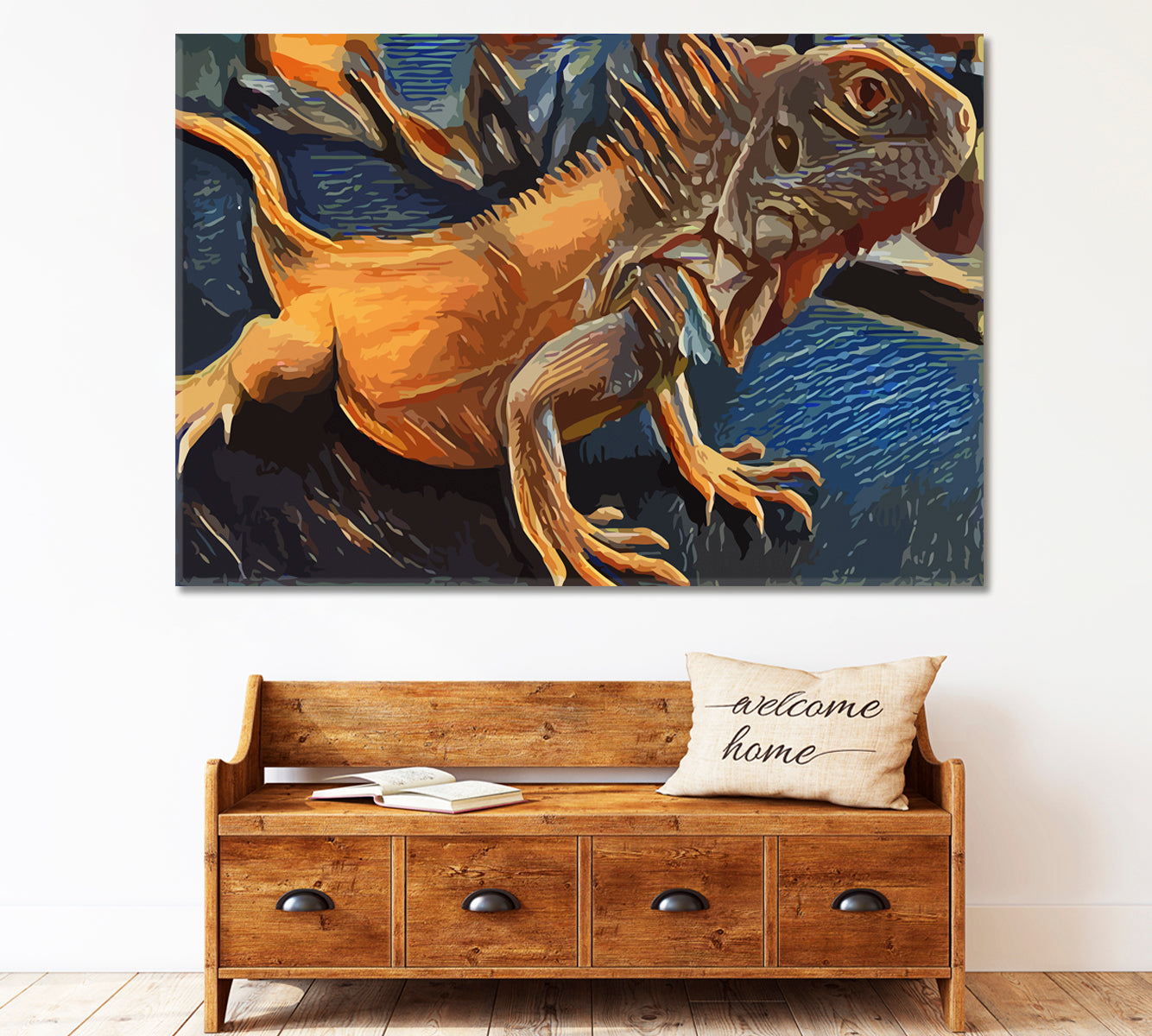 IGUANA Beautiful Reptile Lizards Animals Canvas Print Artesty 1 panel 24" x 16" 