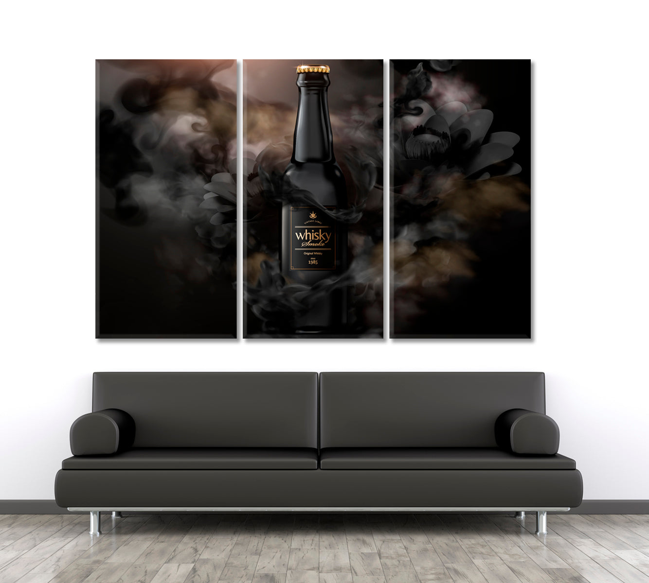 Premium Whiskey Black Fog Vintage Affordable Canvas Print Artesty   