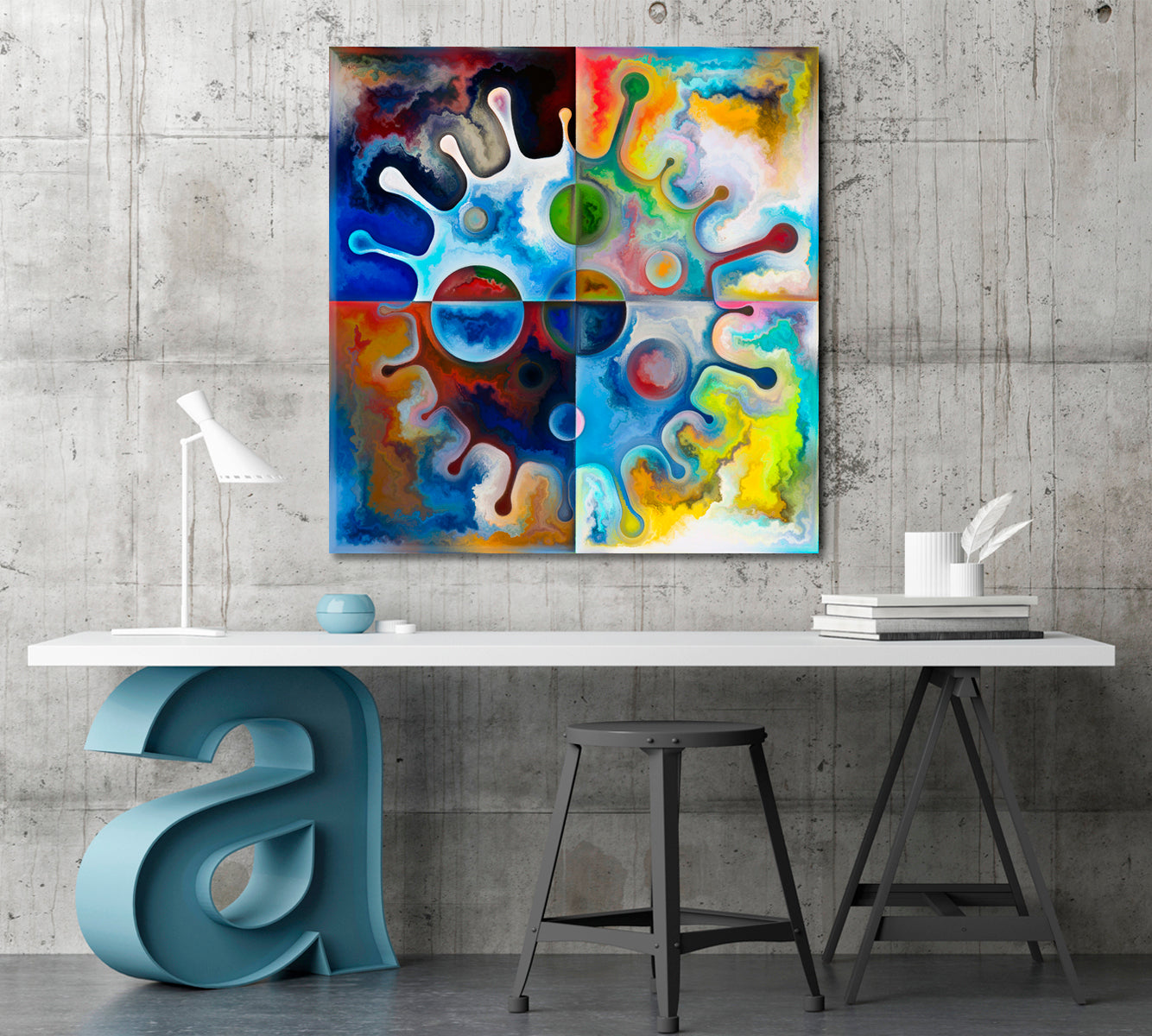 Abstract Virus Contemporary Art Artesty   