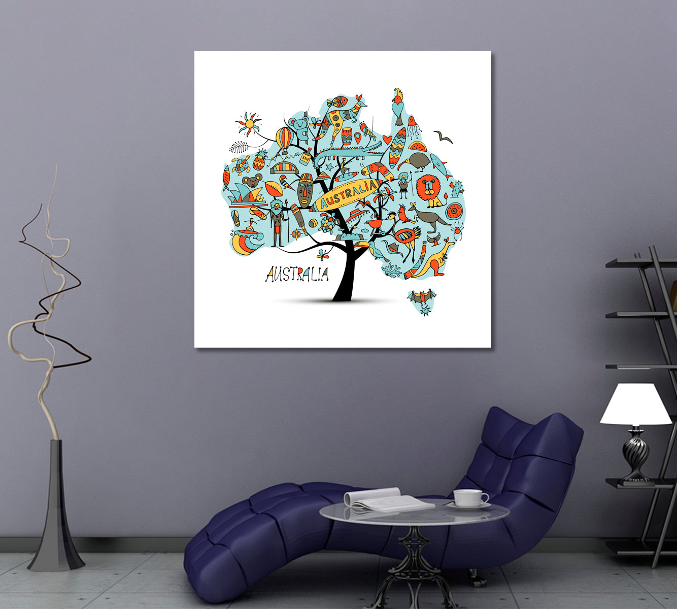 Australian Map Tree Posters, Flags Giclee Print Artesty   