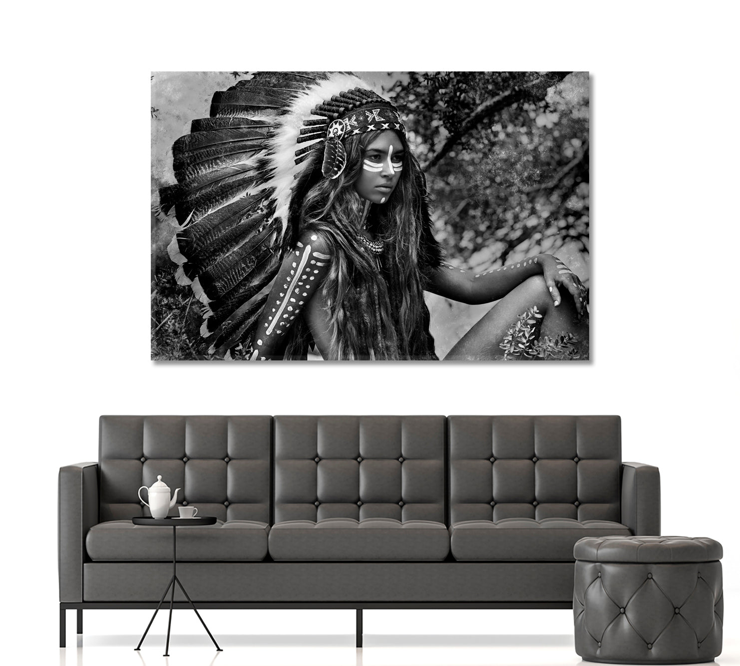 CHIEFTAIN Attractive Indian Woman Black And White Portrait Photo Art Artesty   