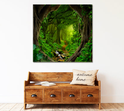 TROPICAL GREEN HOME Deep Tropical Jungles Floral & Botanical Split Art Artesty   