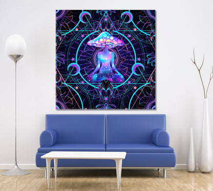 LOTUS POSE Psychedelic Magic Mushrooms Religious Modern Art Artesty   