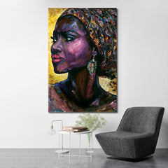 MISS YUMNA Good Fortune Beautiful Black Woman African Style Canvas Print Artesty   