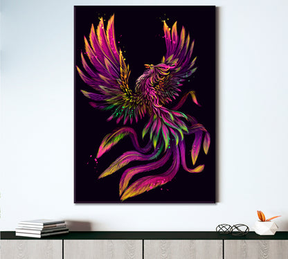 PHOENIX Neon Phoenix Bird Surreal Fantasy Large Art Print Décor Artesty   