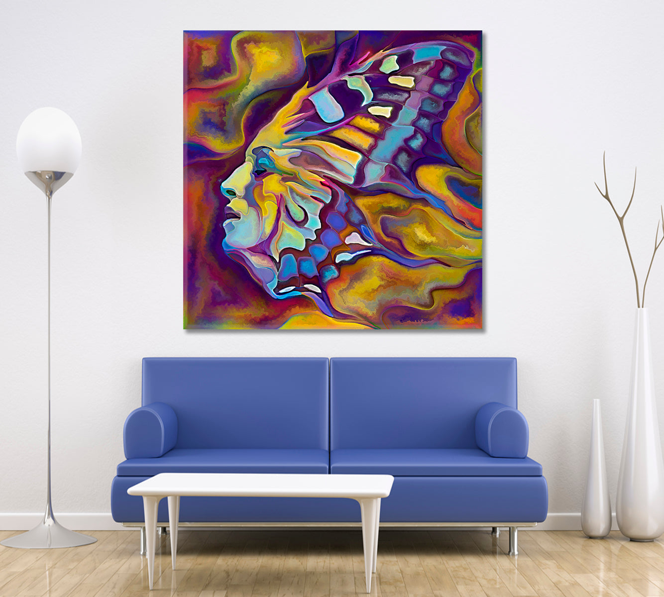 PURPLE DREAM  Abstract Human Portrait As A Butterfly Abstract Art Print Artesty   