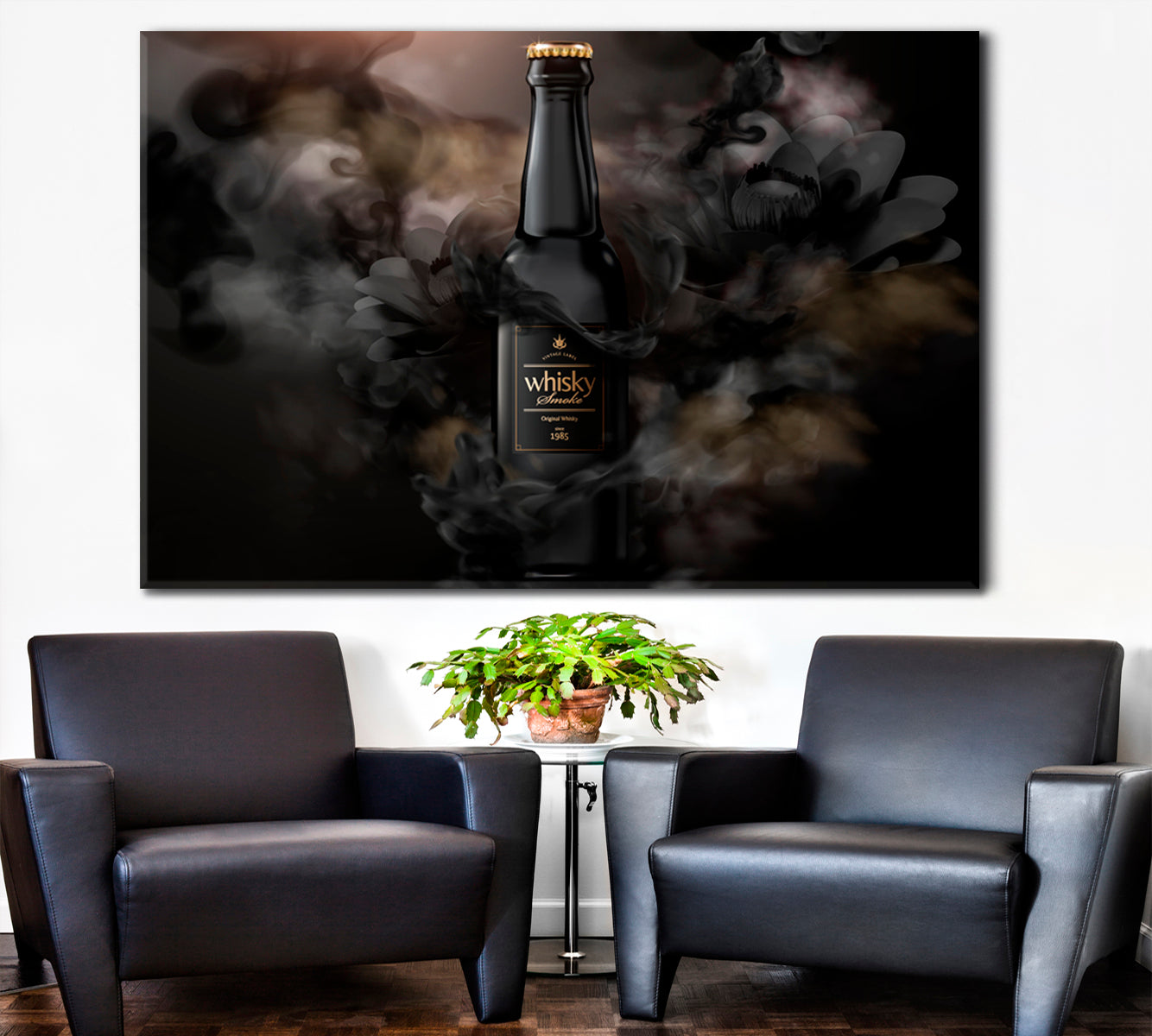 Premium Whiskey Black Fog Vintage Affordable Canvas Print Artesty   