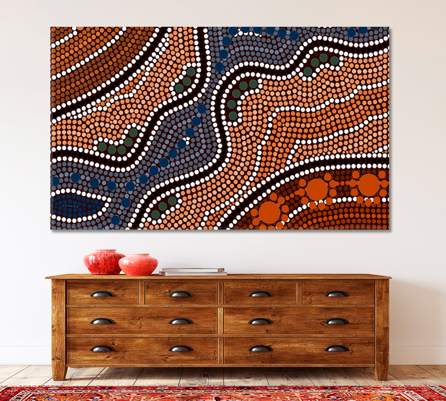 RIVER Aboriginal Australian Style Dot Painting Abstract Art Print Artesty   