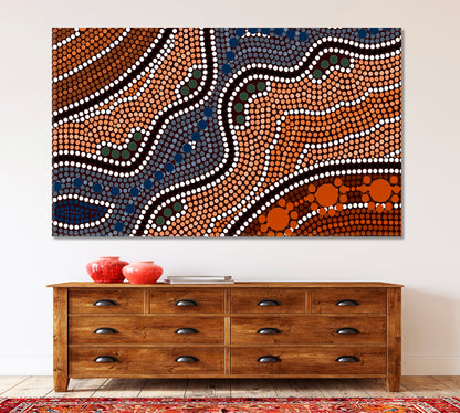 RIVER Aboriginal Australian Style Dot Painting Abstract Art Print Artesty   