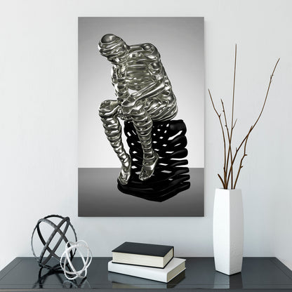 CONSIDERING IDEA 3 D Statue Rodin the Thinker Office Wall Art Canvas Print Artesty   