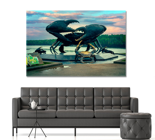 The Black Mud Crabs Sculpture Krabi Iconic Landmark Thailand Famous Landmarks Artwork Print Artesty 1 panel 24" x 16" 