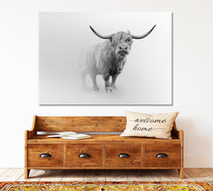 Young Scottish Highland Cattle Cow Animals Canvas Print Artesty 1 panel 24" x 16" 