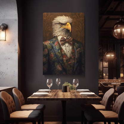 Eagle in Floral Suit Canvas Prints Artesty