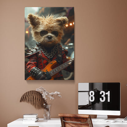 Rockstar Dog Playing Guitar Canvas Prints Artesty