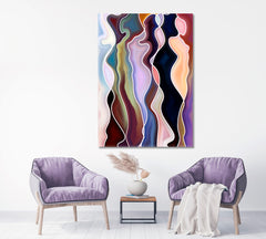 Geometric Abstract Design Composed of Feminine Curved Lines Abstract Art Print Artesty 1 Panel 16"x24" 