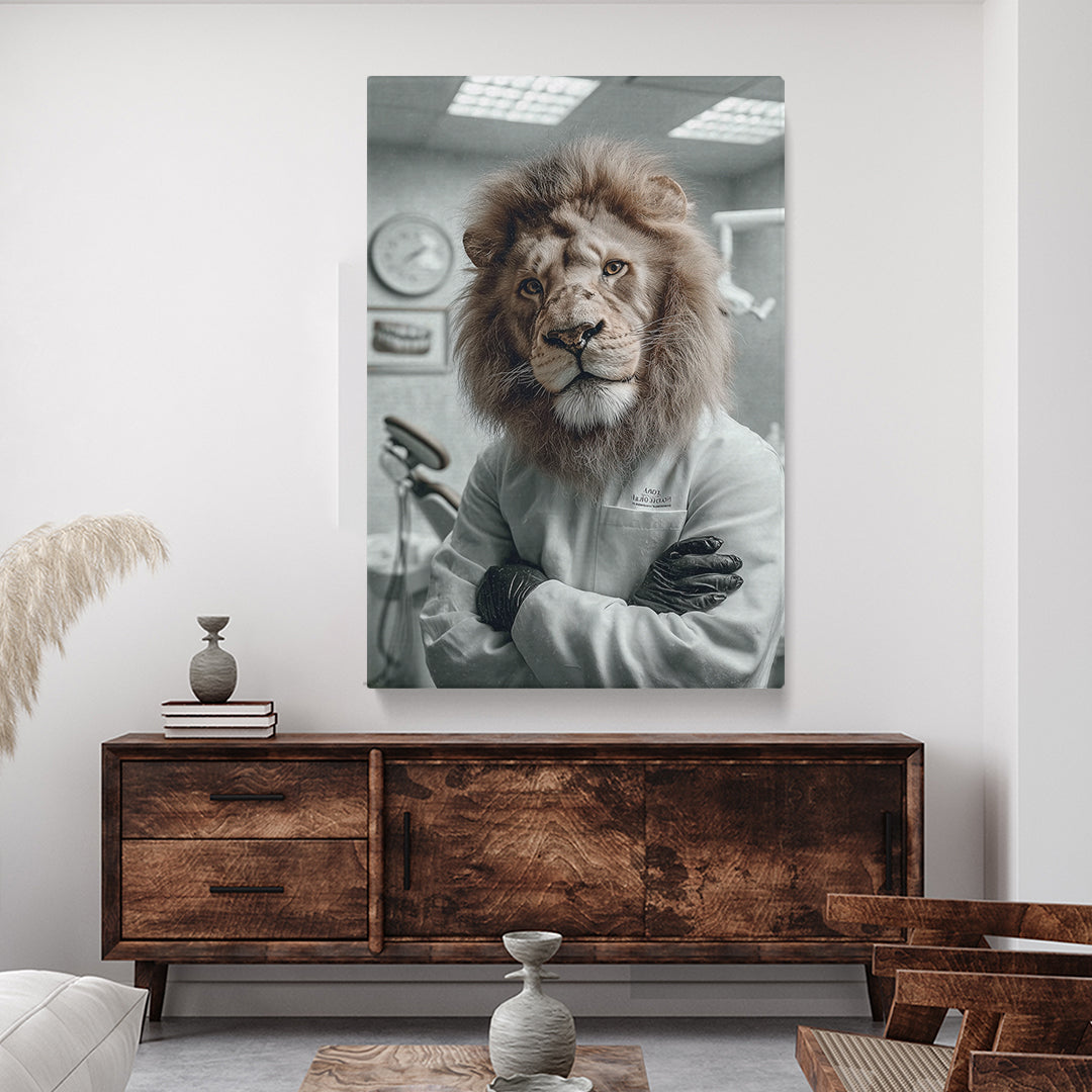 Lion Dressed as Dentist Canvas Prints Artesty