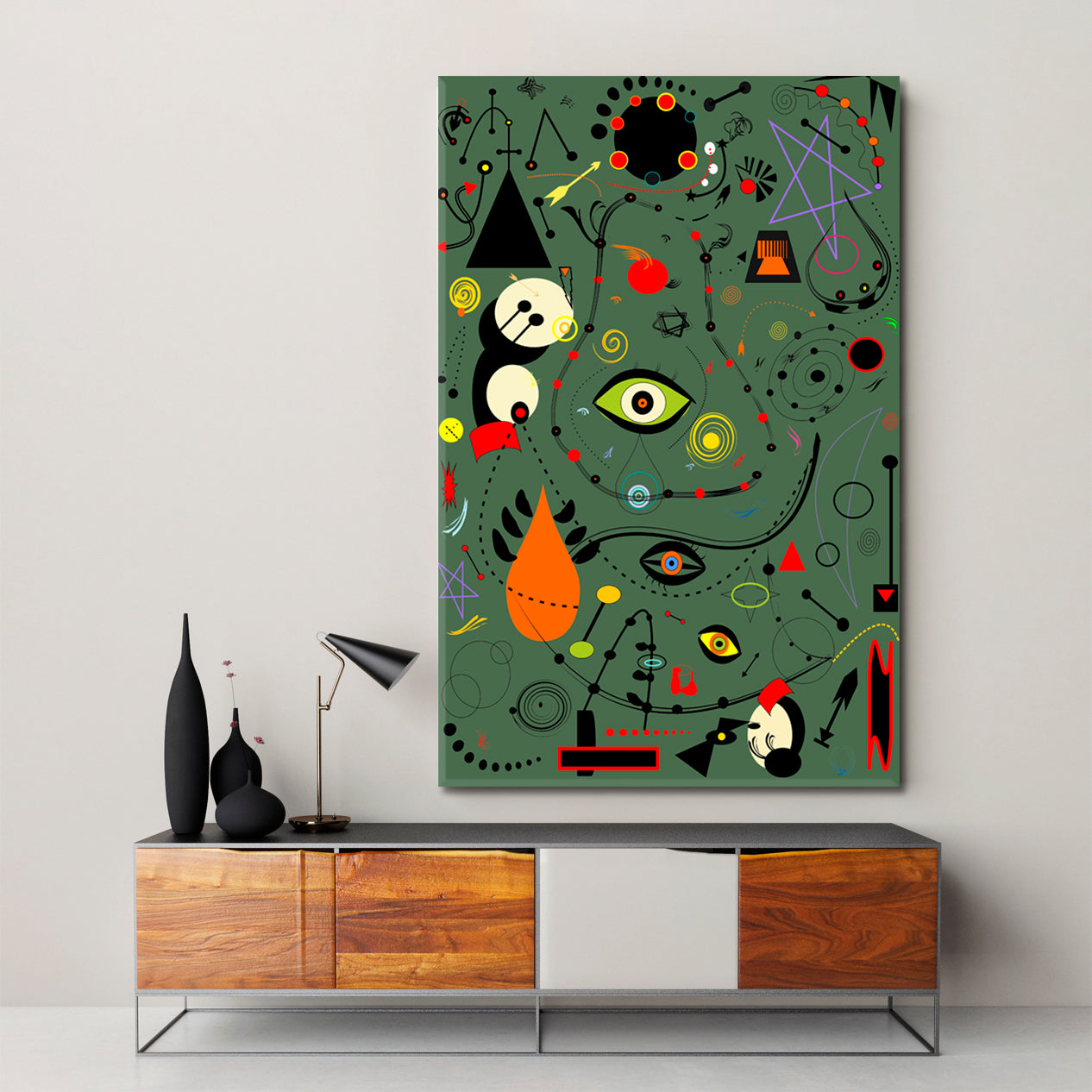 Style Joan Miro Absract Modernist Abstract Art Print Artesty 1 Panel 16"x24" 