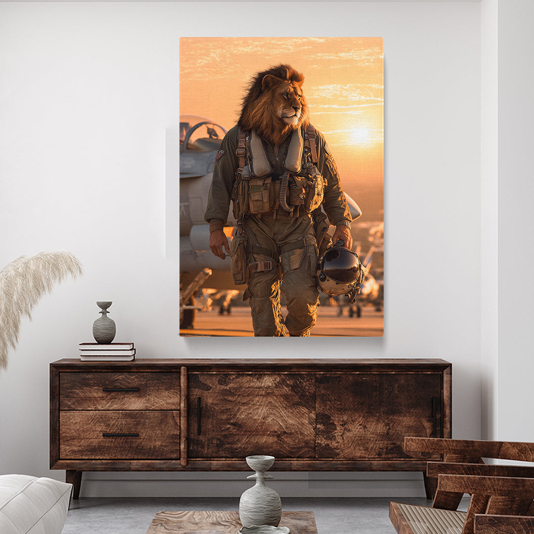 Lion Fighter Pilot Military Aviation Canvas Prints Artesty