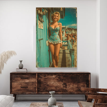 Sunny Vintage Pin-Up Girl Canvas Prints Artesty 1 Panel 16"x24"