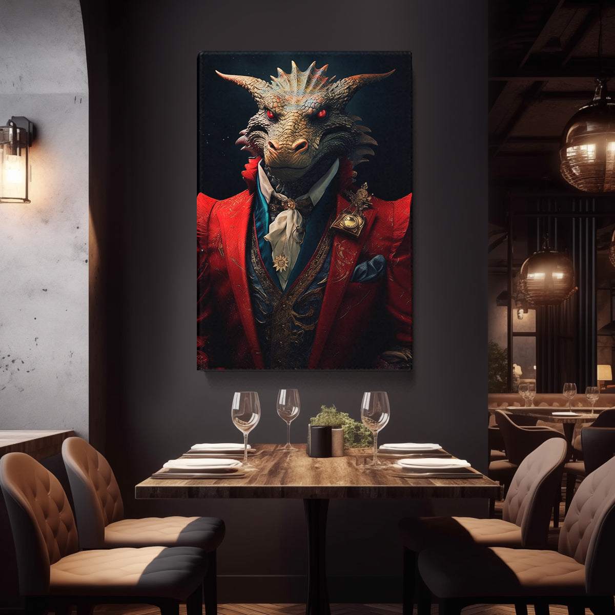 Noble Dragon in Red Suit Canvas Prints Artesty