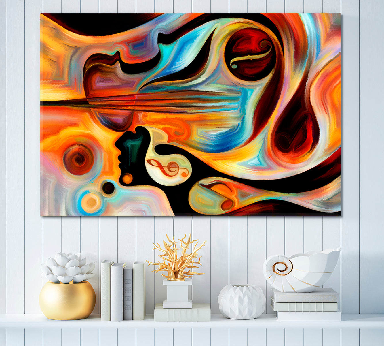 INNER MELODY Modern Colorful Human Musical Shapes Abstraction Music Wall Panels Artesty   