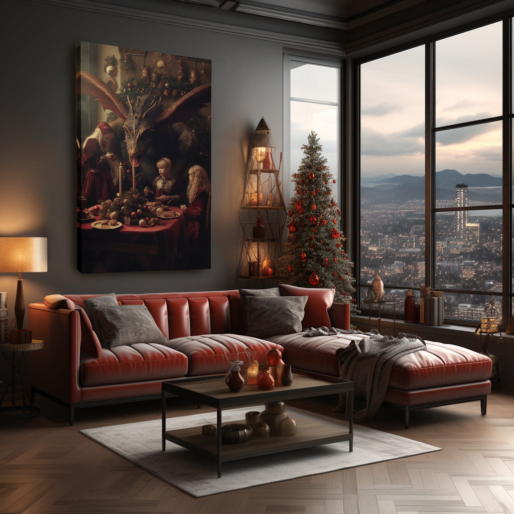 Medieval Dragon Christmas Feast Canvas Prints Artesty