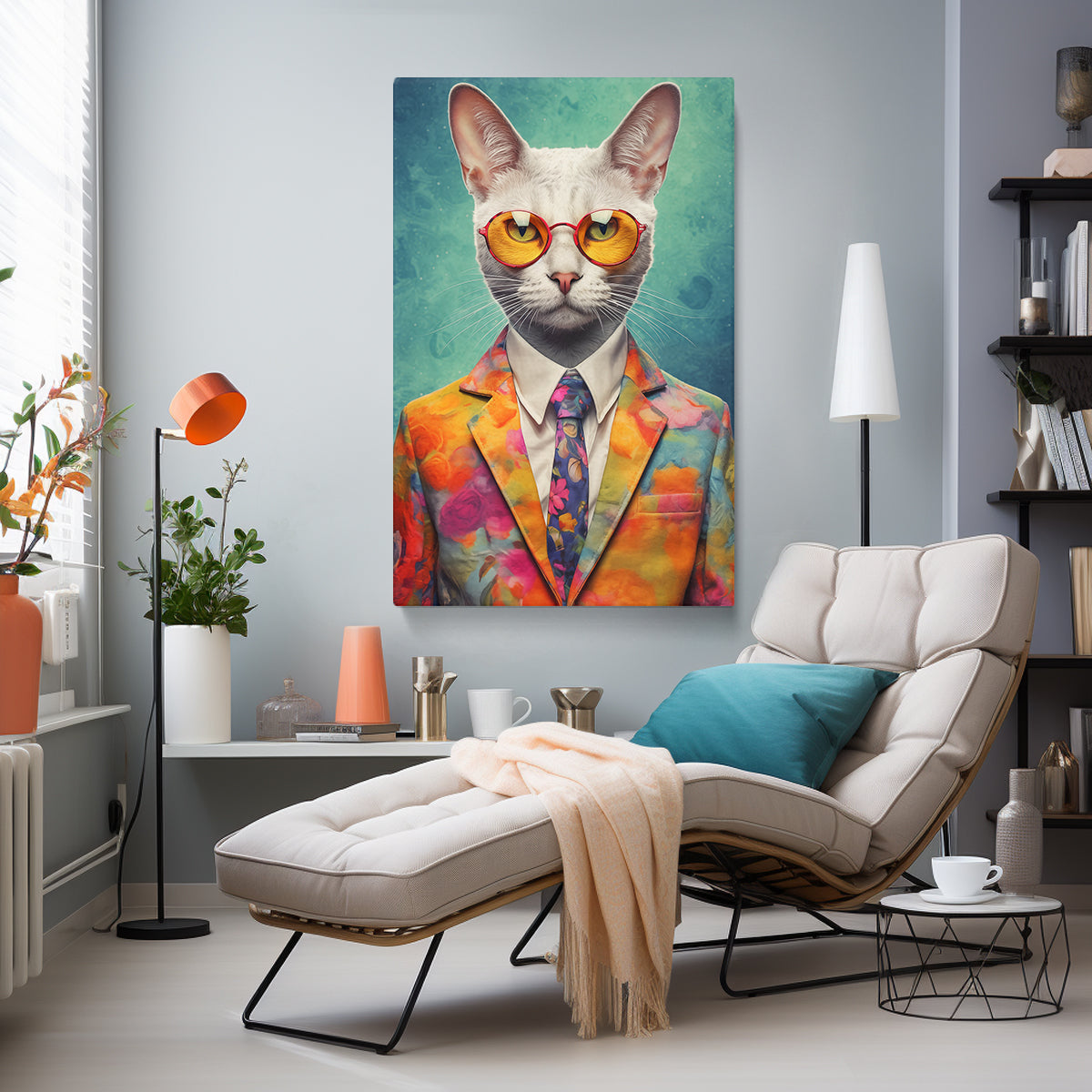 Fashion Cat Pets Portraits Canvas Prints Artesty 1 Panel 24"x36" 