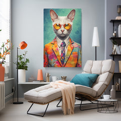 Fashion Cat Pets Portraits Canvas Prints Artesty 1 Panel 24"x36" 
