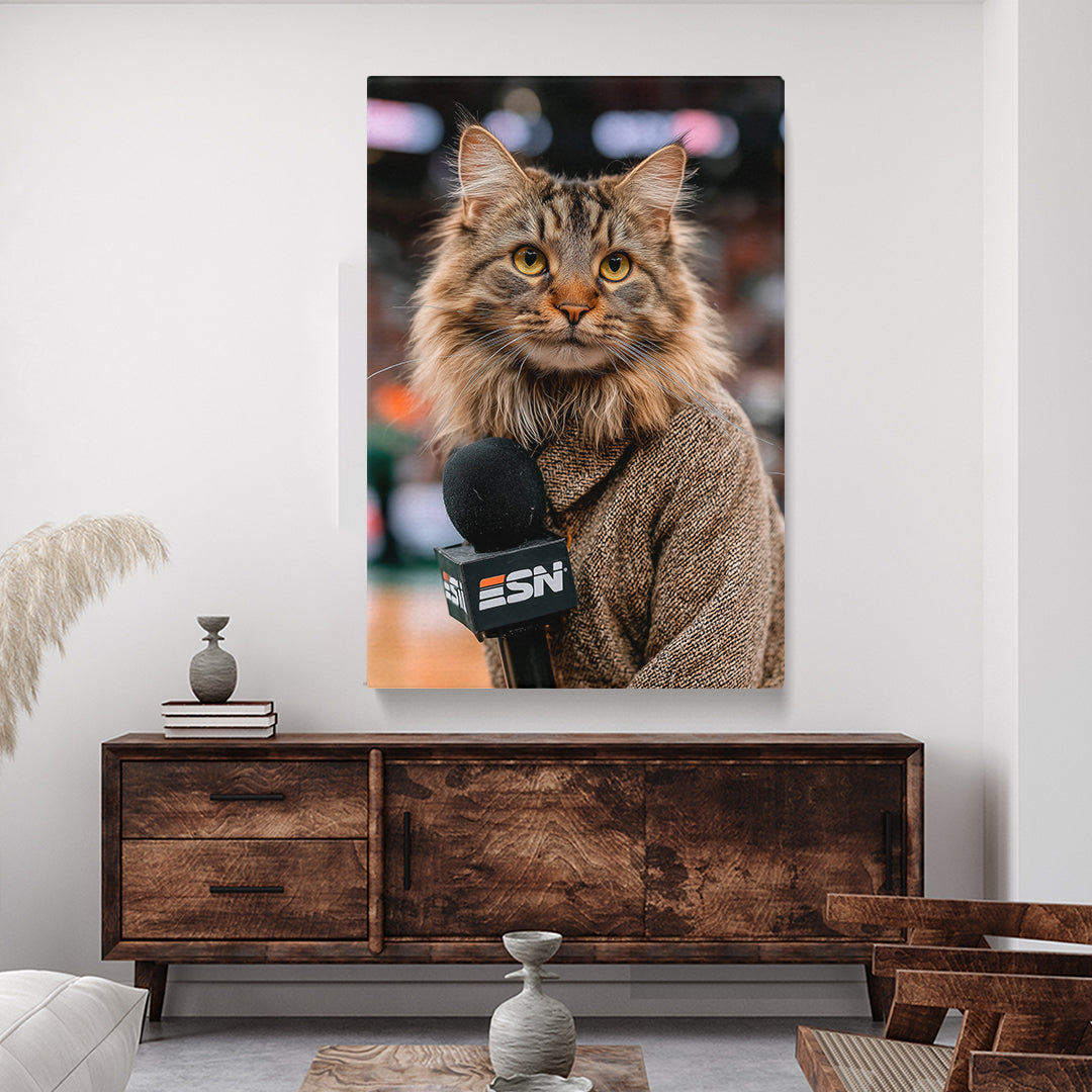 Reporter Cat Canvas Prints Artesty