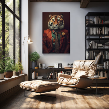 Charming Tiger Gentleman for Office Canvas Prints Artesty   