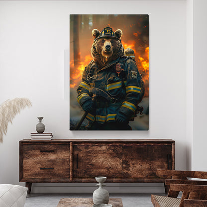Bear Firefighter Canvas Prints Artesty