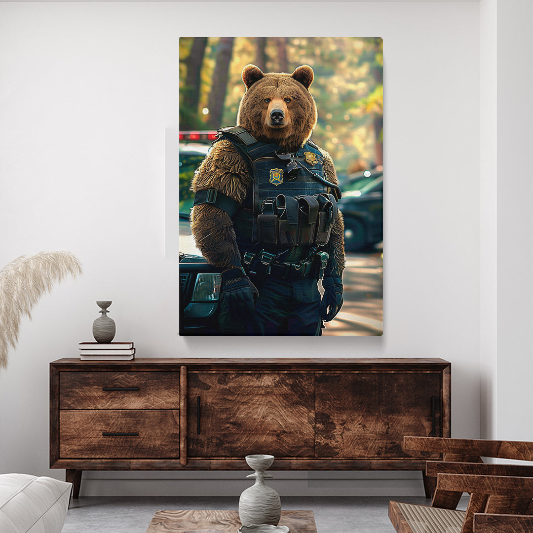 Grizzly Bear Police Officer Canvas Prints Artesty