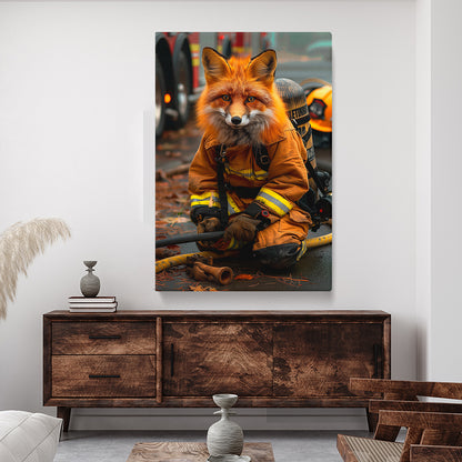 Firefighter Fox Canvas Prints Artesty