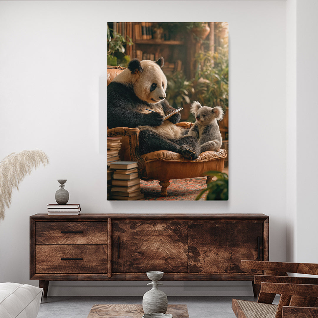 Therapist Panda and Koala Canvas Prints Artesty