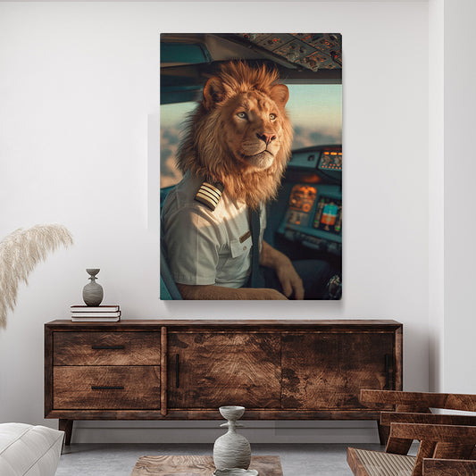 Lion Pilot Canvas Prints Artesty