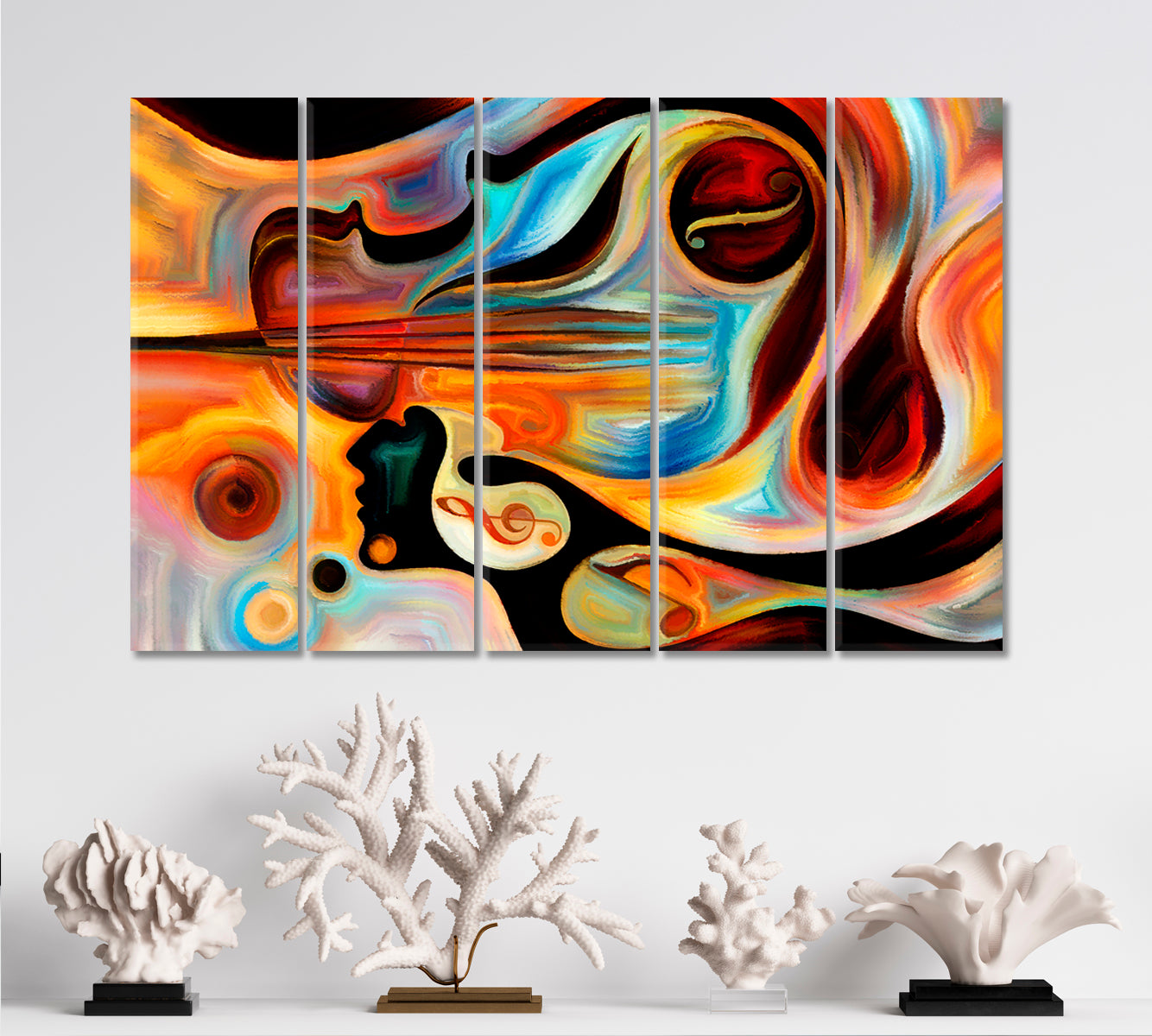 INNER MELODY Modern Colorful Human Musical Shapes Abstraction Music Wall Panels Artesty   