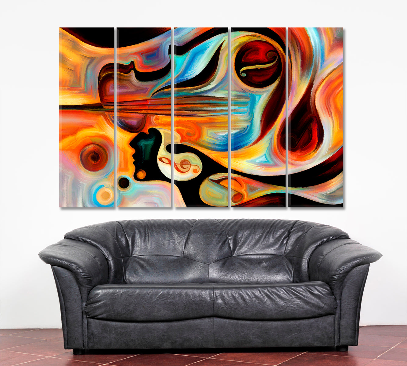 INNER MELODY Modern Colorful Human Musical Shapes Abstraction Music Wall Panels Artesty   