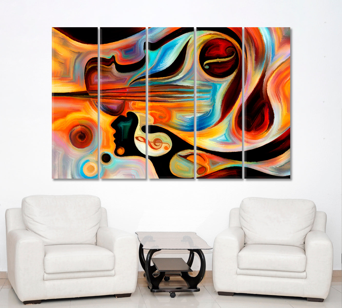 INNER MELODY Modern Colorful Human Musical Shapes Abstraction Music Wall Panels Artesty   