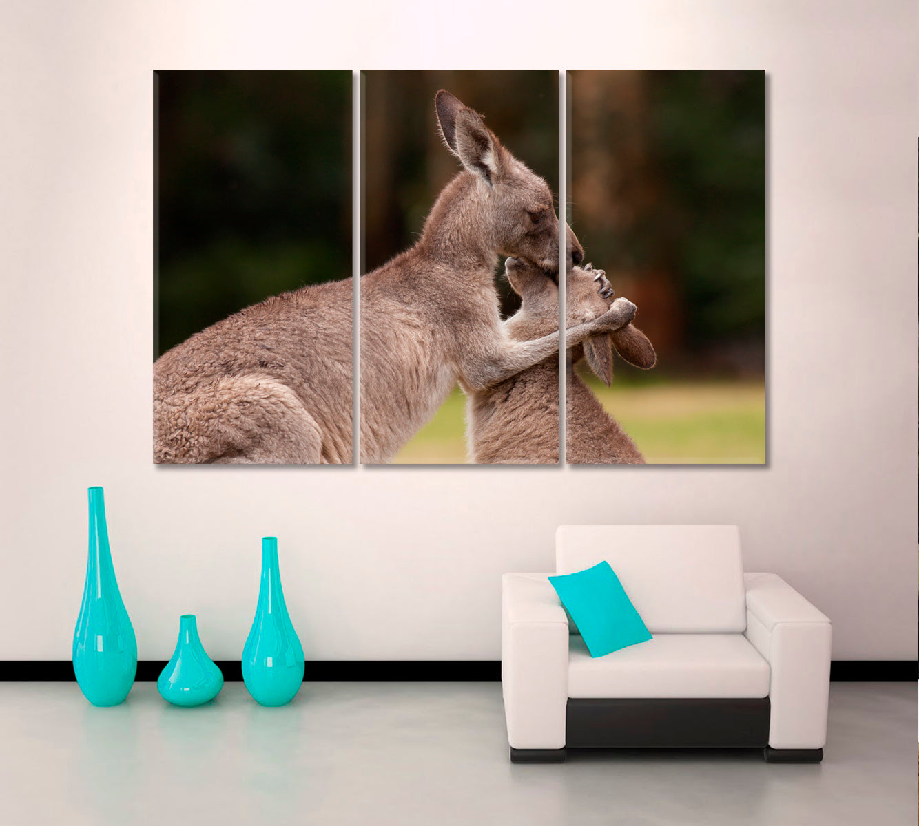 Kangaroo Mother And Baby Wild Life Framed Art Artesty   