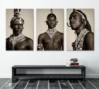 ARCHERS Tribal Warriors African Style Canvas Print Artesty   