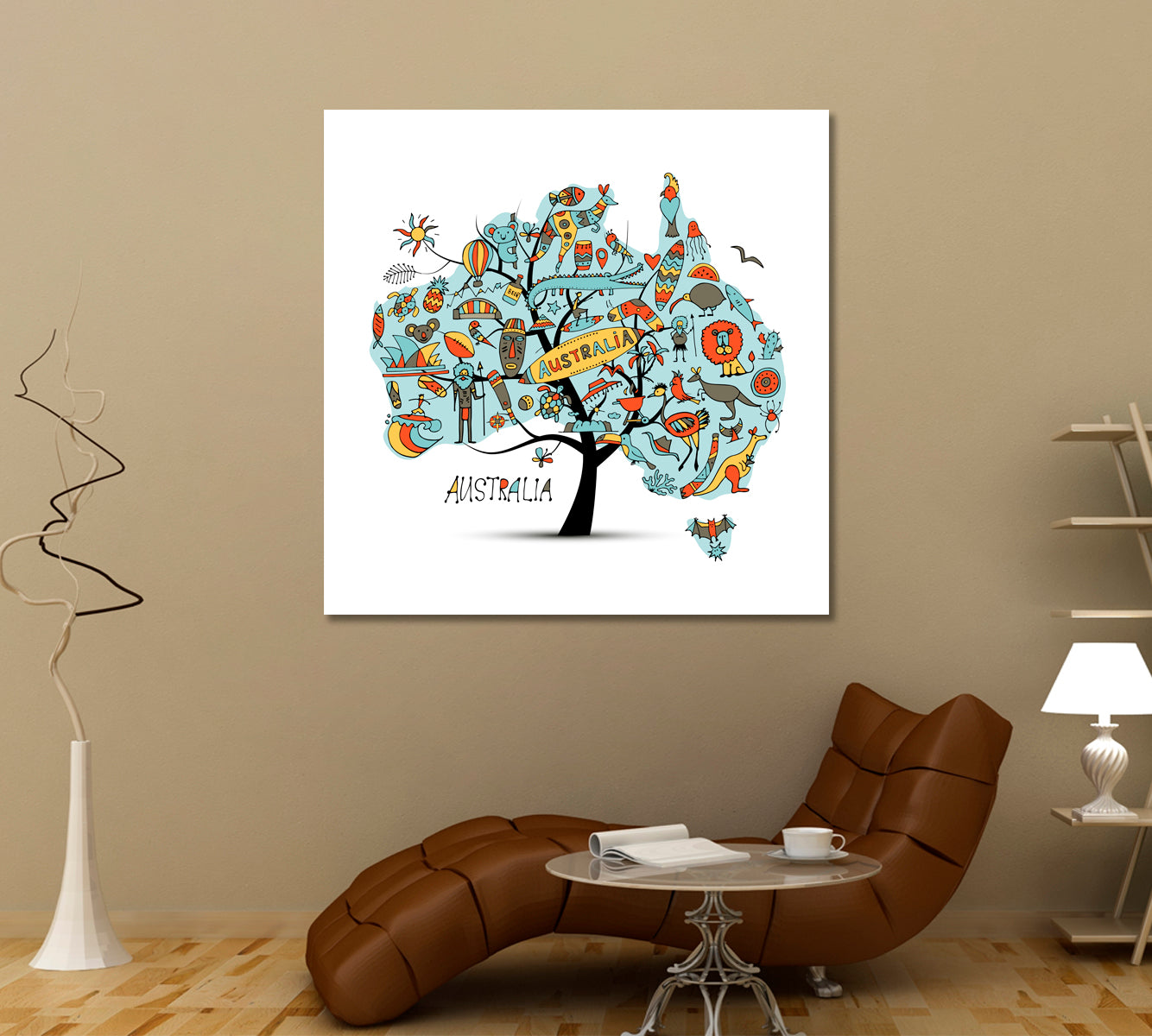 Australian Map Tree Posters, Flags Giclee Print Artesty   