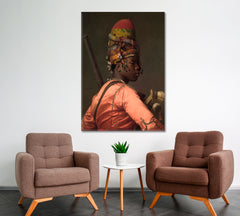 BASHI-BAZOUK Reckless Turks Soldier Jean-Leon Gerome Reproduction Black and White Wall Art Print Artesty 1 Panel 16"x24" 