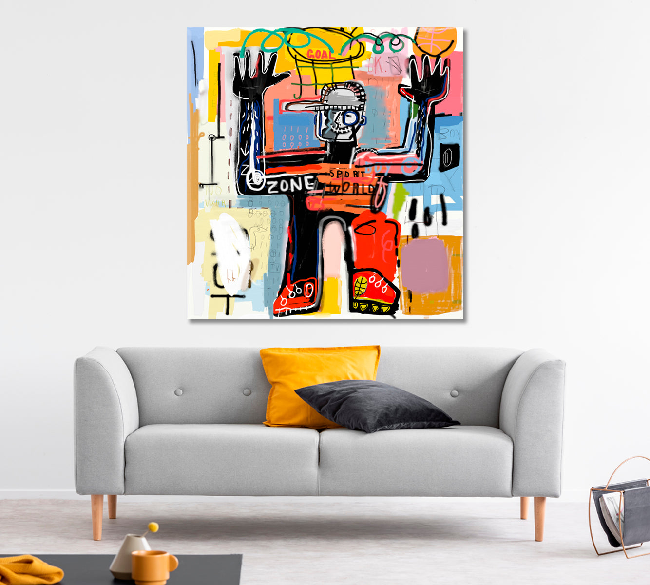 BASKETBALL Inspired by Basquiat Street Art Punk Graffiti Contemporary Art Artesty   