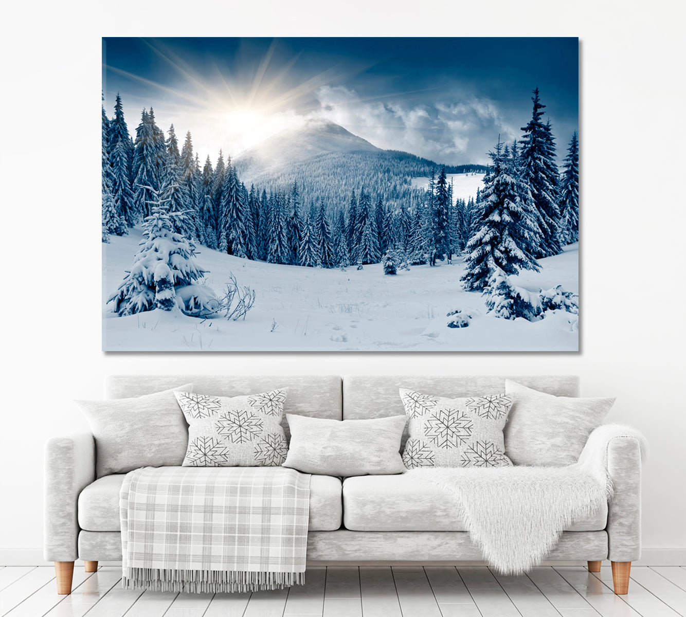 Beautiful Winter Landscape Snow Covered Trees Scenery Landscape Fine Art Print Artesty   