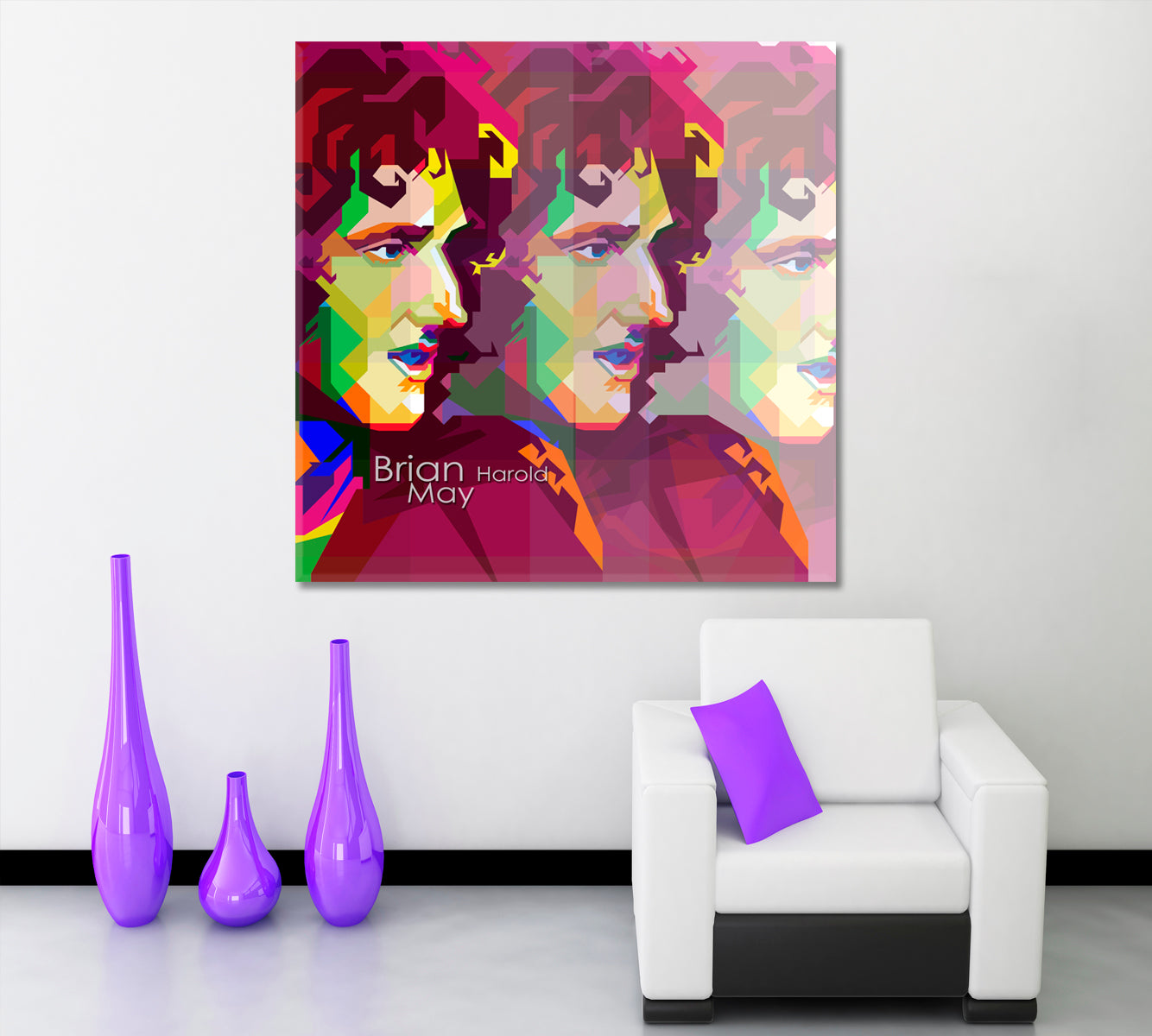 Brian Harold May Pop Art WPAP Style Celebs Canvas Print Artesty   