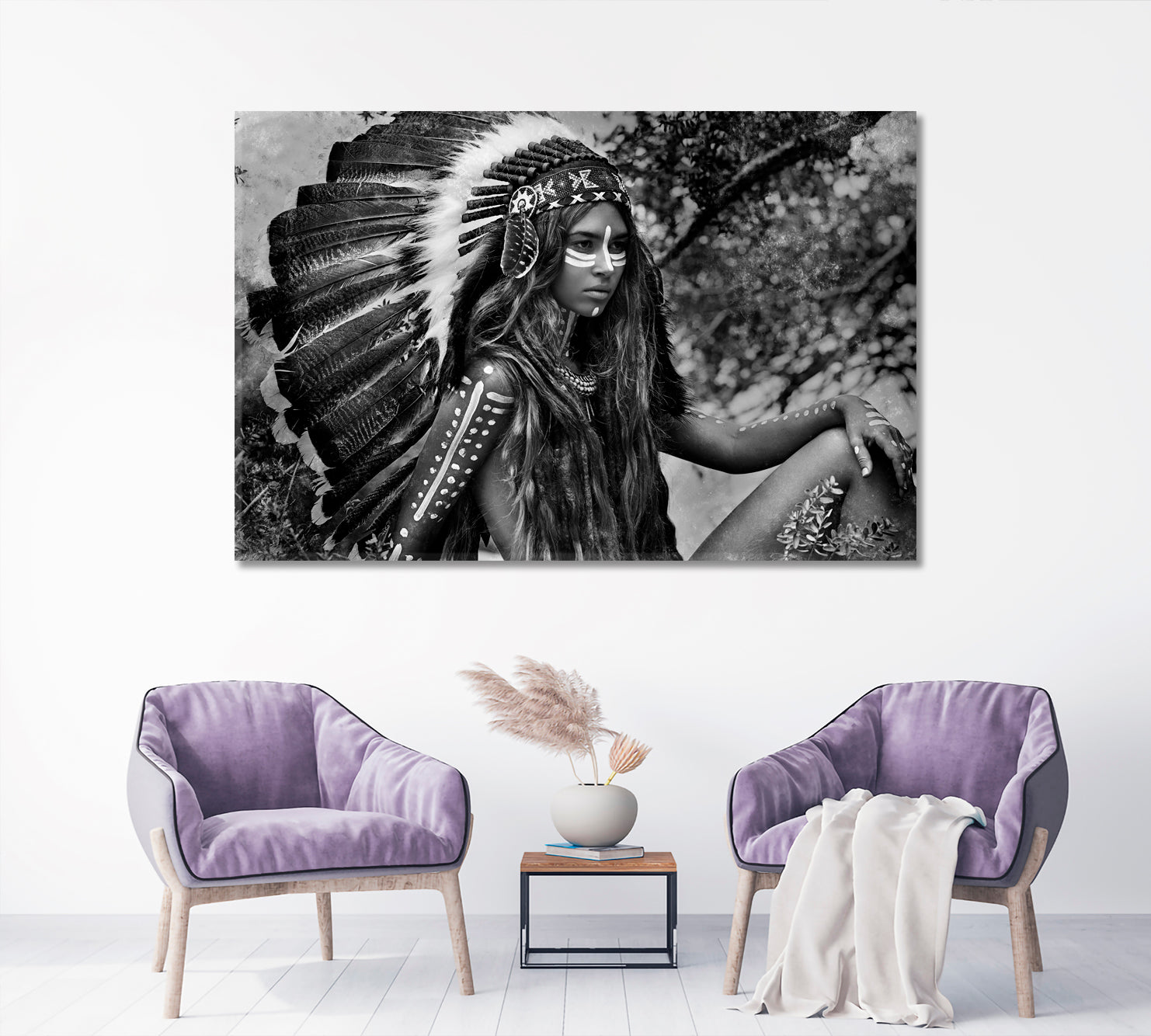 CHIEFTAIN Attractive Indian Woman Black And White Portrait Photo Art Artesty   