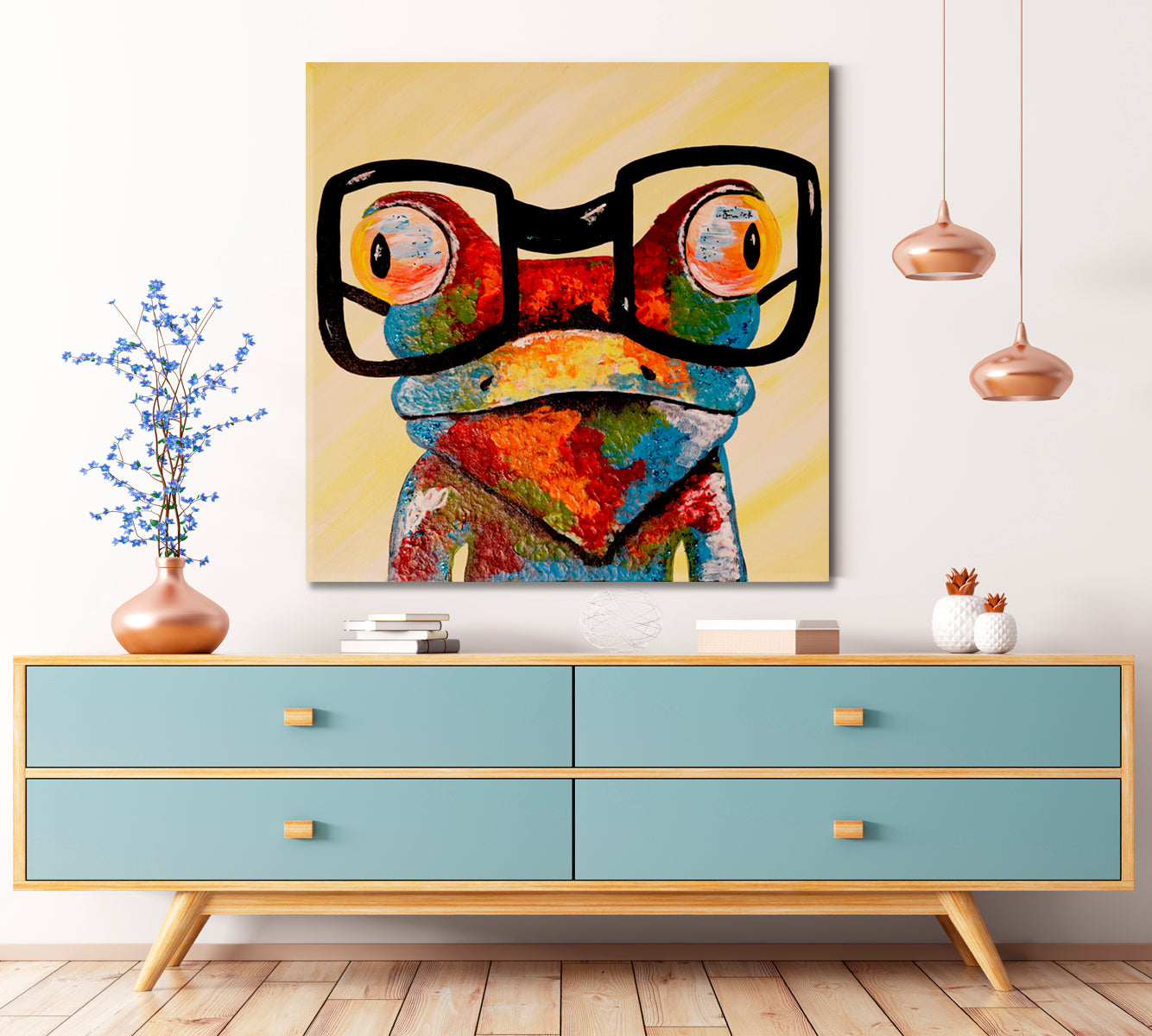 Colorful Bright Frog Animals Canvas Print Artesty   