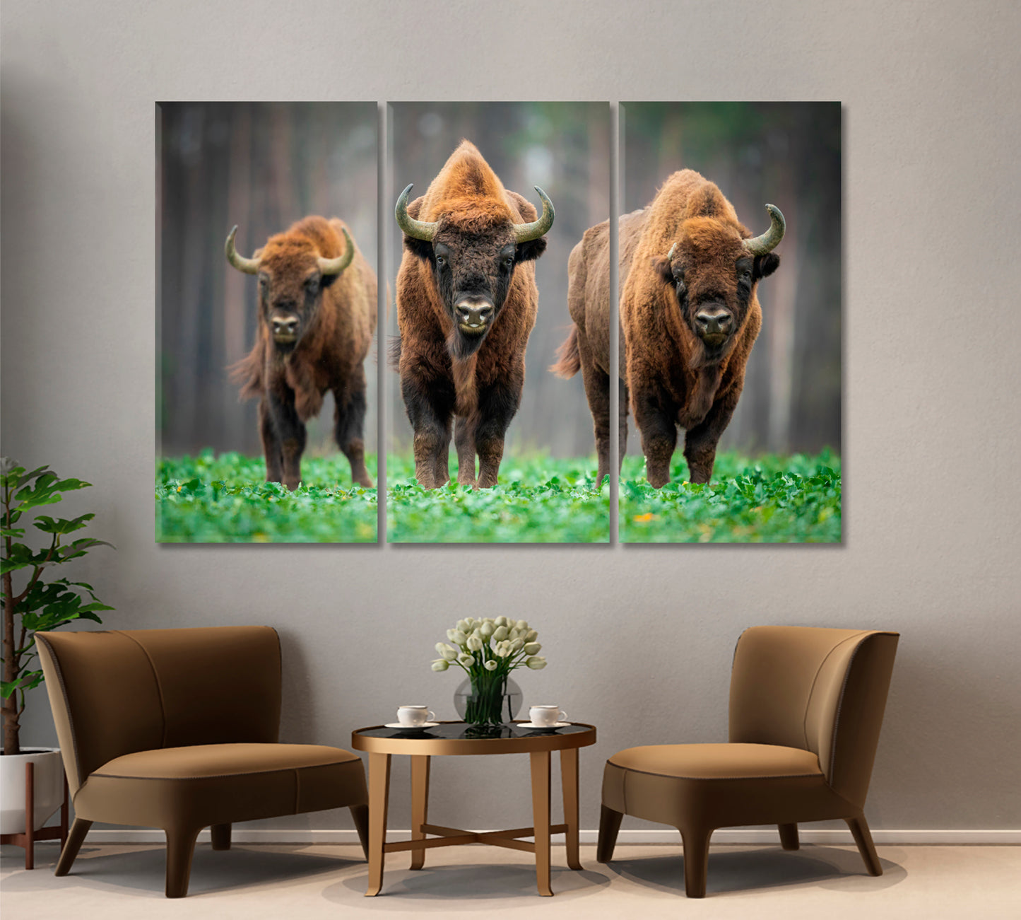 Cow Wild Bison In The Nature Animals Canvas Print Artesty   